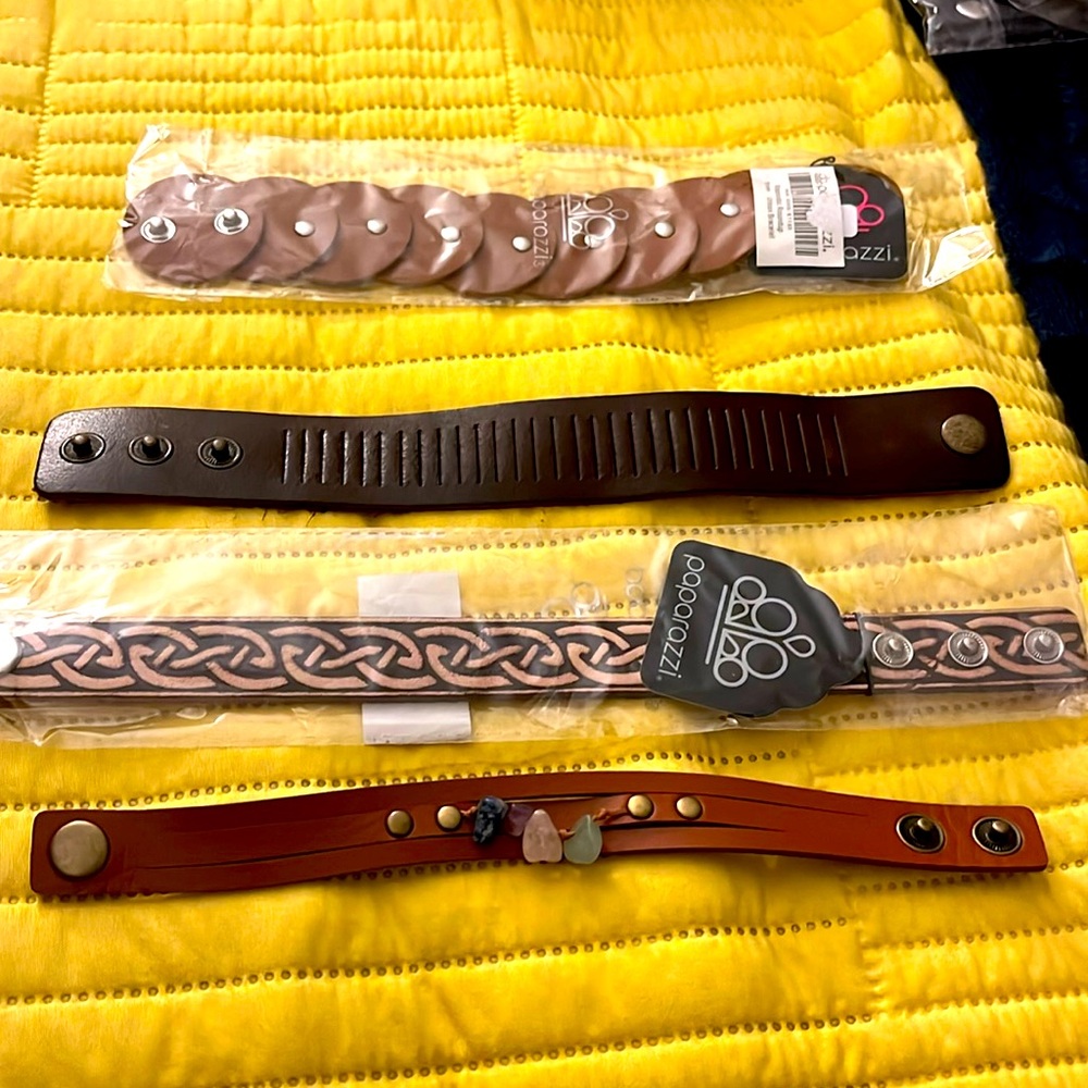 BUNDLE #1 -NWT Paparazzi leather wraps! UNISEX